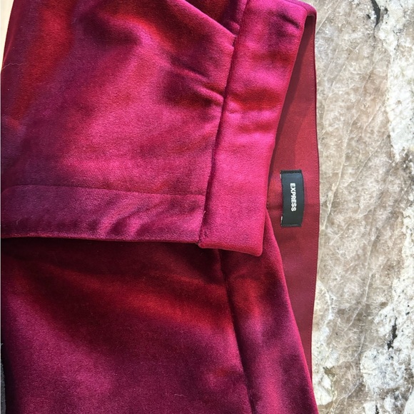 Express Womens Velvet Double-Breasted Blazer Jacket - Burgundy - Picture 5 of 10